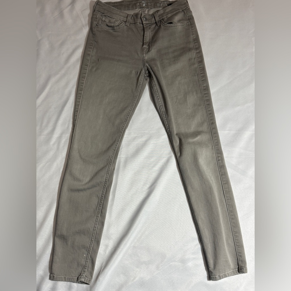 7 for all Mankind the Ankle Skinny super soft Gray Skinny Jeans